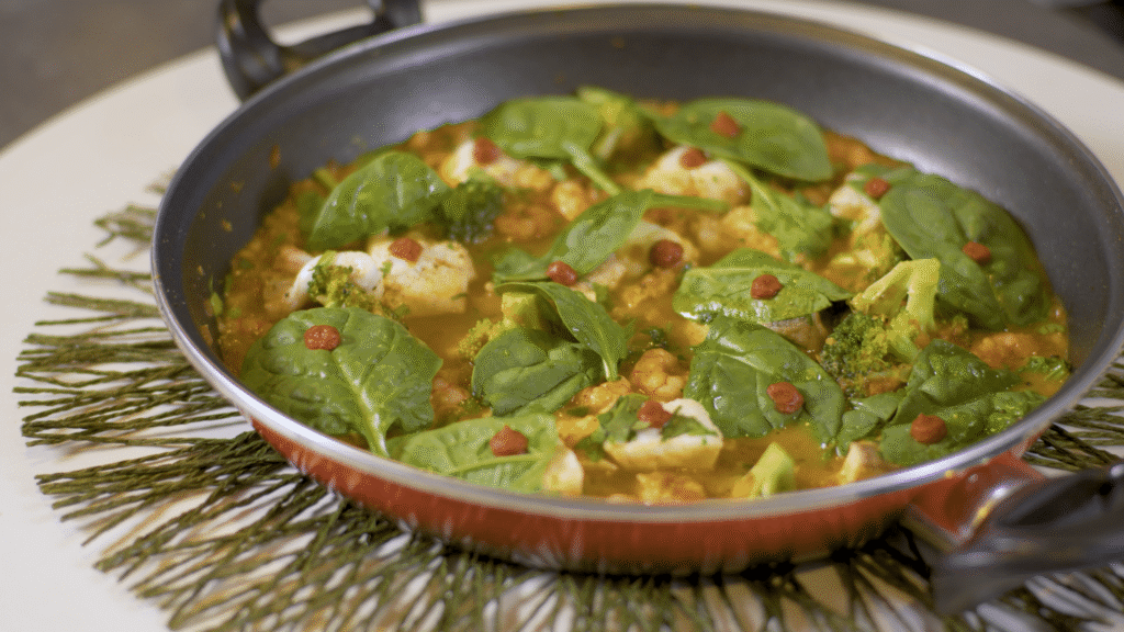Guiso mariscos y verduras