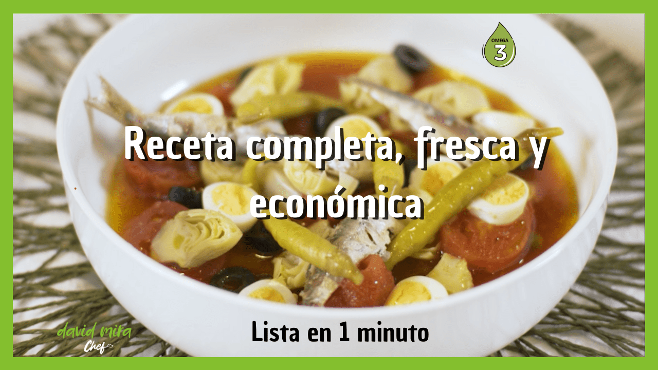 Ensalada de tomates en conserva y sardinillas