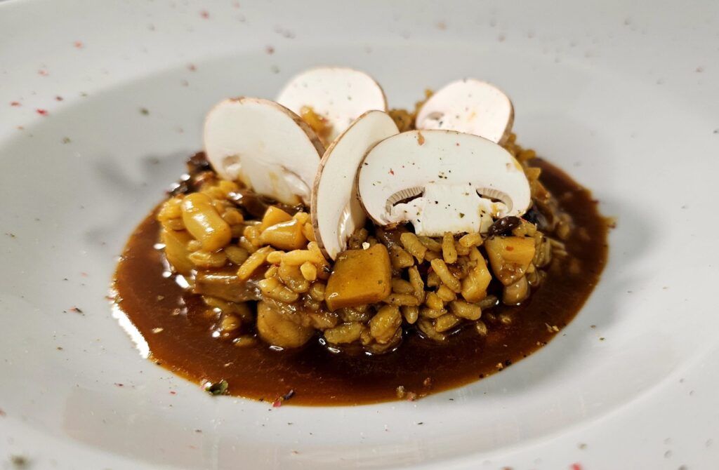 Arroz meloso de calamar y setas